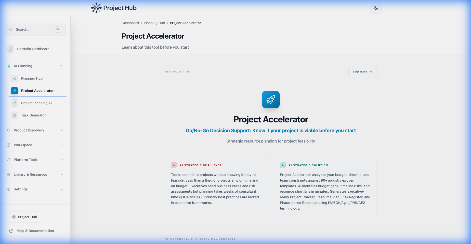 Project Hub Dashboard